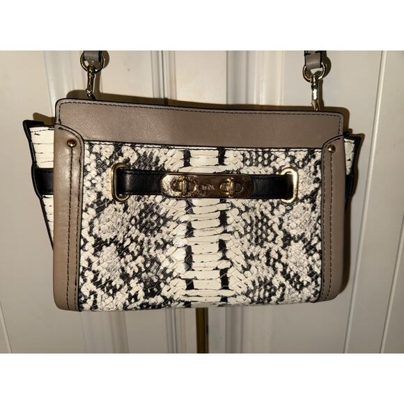 COACH Mini Swagger Snakeskin Print Crossbody Purse Bag EUC - Picture 1 of 14